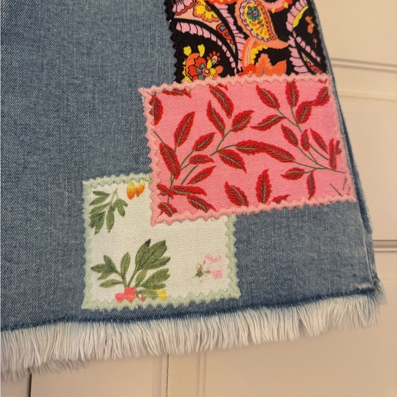 Alice + Olivia Patchwork Denim Mini Skirt - Picture 4 of 5